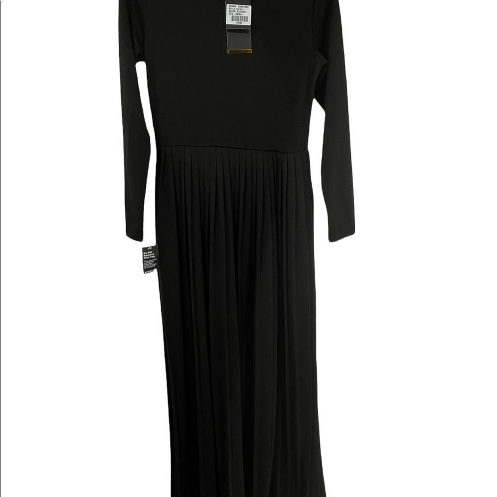 NWT MAXI DRESS KABAYARE, all black, size small, pleated skirt